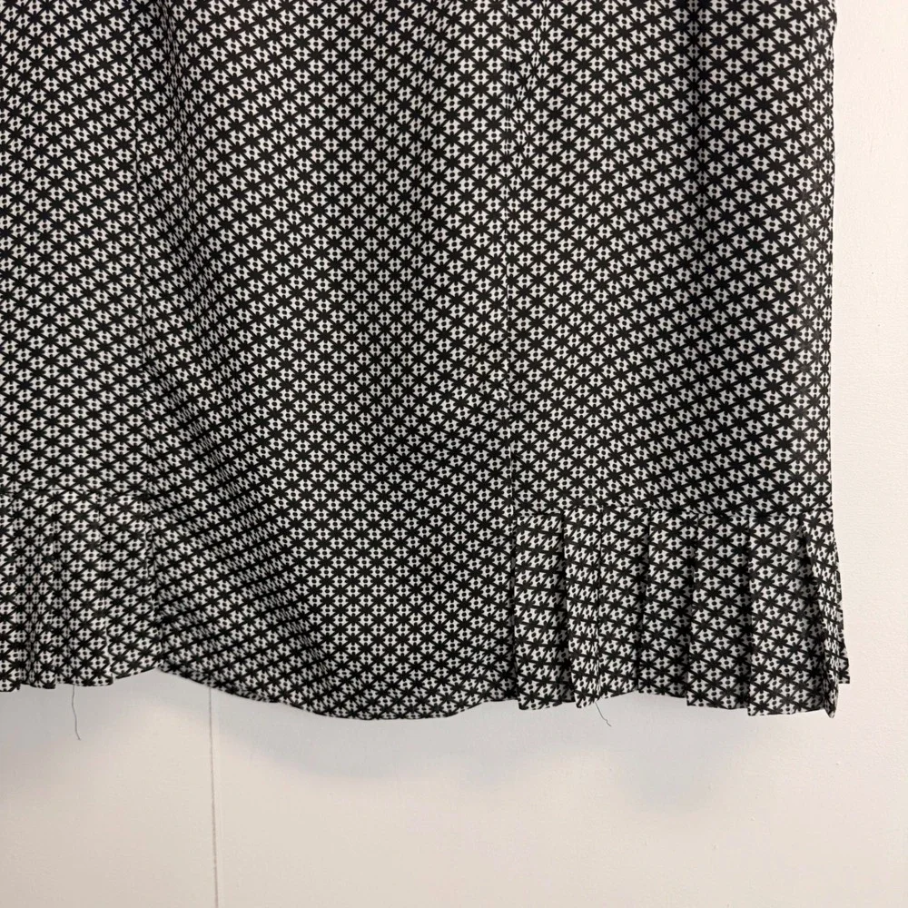 Danny & Nicole Womens 16W Skirt Suit Set Black White Patterned Ruffle Hem Jacket